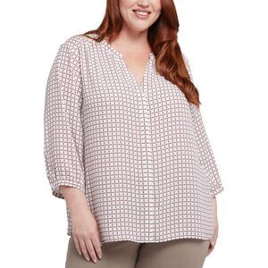 Nydj Womens Plus Pintuck Blouse
